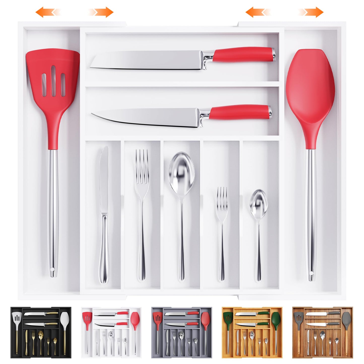 Kitchen Silverware Drawer Organizer and Storage Cabinet Utensil Rack Bathroom Counter Vanity Extra Large Big Cooking Drawer Organizers Countertop Pantry Storage Cabinet Best Kitchen Must Haves 2025