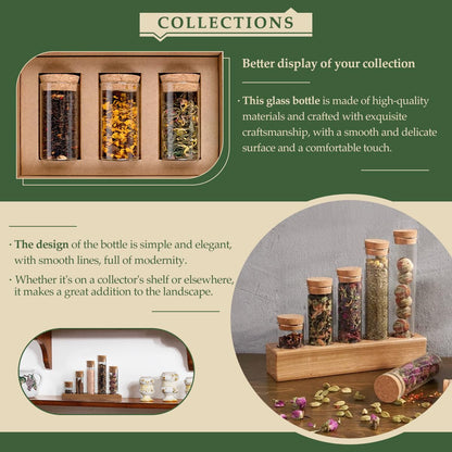 9-Pack 2.03 oz (60 ml) Glass Bottles & Test Tubes with Cork Stoppers – for Spell Jars, Spice Storage, DIY Favors, Travel Memories, Plant Propagation – Empty Recyclable Containers for Crafts, Kitchen