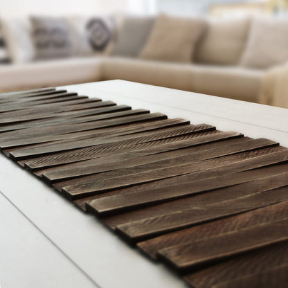 Wooden Table Runner,Natural Durable Wood Table Runner,25 x 12 Inches,Coffee Table Runner with Thick Felt Backing,Table Decorations for Dining Room,Farmhouse Decor,Wedding Decor,Brown