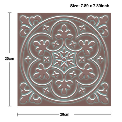 Peel and Stick Wall Tile Stickers Backsplash for Kitchen/Living Room/Bathroom in Metalic Design, 8x8 inch Pack of 10 Self Stick Paper Wall Tile Stickers for Your Home and DIY Projects (Bronzen)