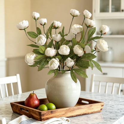 Cherica 6Pcs Viral Peony Artificial Flowers for Vase，27in Real Touch Fake Flowers Branches with Flexible Wired Stems for Home Decor DIY Bouquet Centerpieces Wedding Shower Fillers Arrangements,White