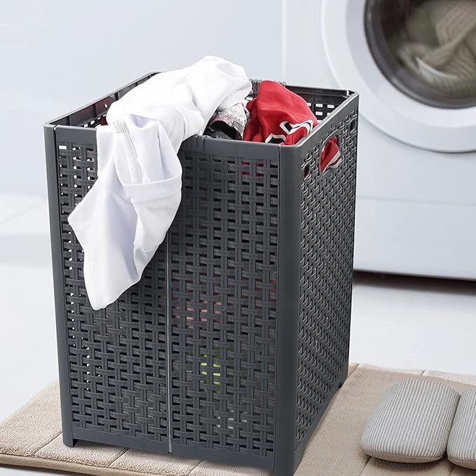 Kekow 1-Pack 42 L Plastic Collapsible Laundry Basket
