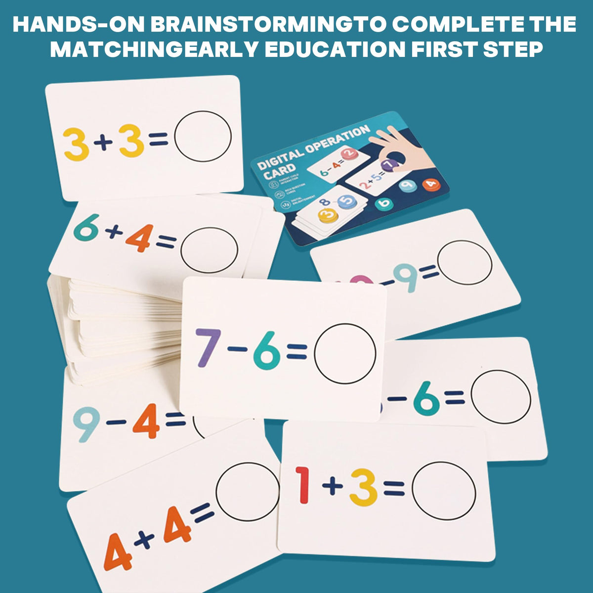 Montessori Digital Operation Cards 54 Cards with 108 Faces Addition & Subtraction Games for Toddlers Early Math Learning Toys with Mnemonic Table