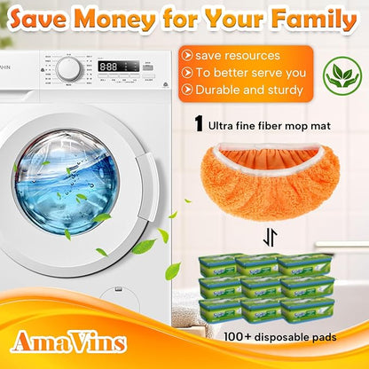 5 Pack Reusable Microfiber Mop Pads Compatible