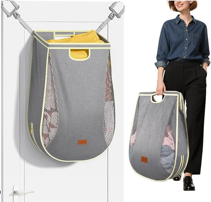 Ligereza Large Capacity Hanging Laundry Hamper Bag, Portable Over The Door