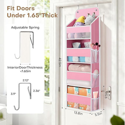 SpaceWhisper Over the Door Organizer, 4 Large Pocket Hanging Storage Organizer