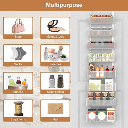 Over The Door Organizer, 8-tier Metal Door Organizer Hanging