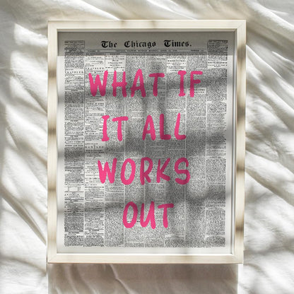 Positive Affirmations Wall Decor - CUTE TRENDY Aesthetic Wall Art - Inspirational quote Office Decor for Women - Newspaper Wall Art Unique Living room Bedroom Art Print - Motivational Quotes