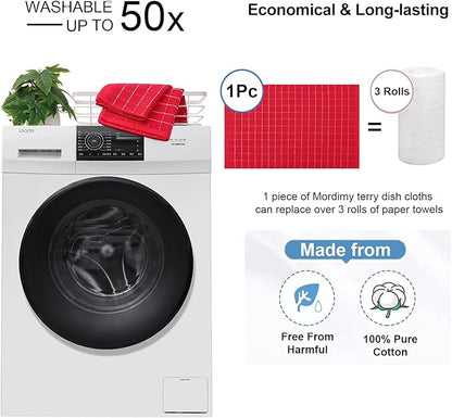 Mordimy 100% Cotton Terry Cloth Kitchen Towels, Super Soft and Absorbent Dish