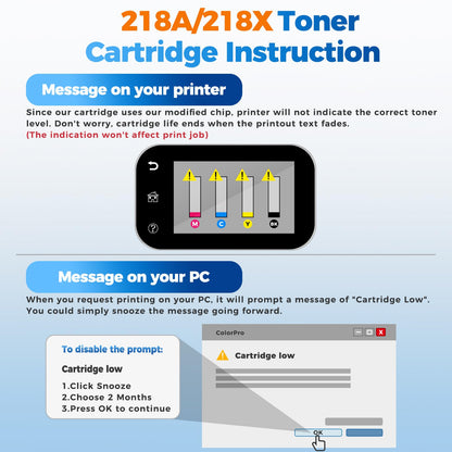 218X Toner Cartridges 4 Pack Color Laser Jet Pro 3201, MFP 3301 (with CHIP) Compatible for HP 218X 218A Toner Cartridge | HP218X HP218A Works with Color Laser Pro 3201dw MFP 3301fdw 3301sdw 3301cdw