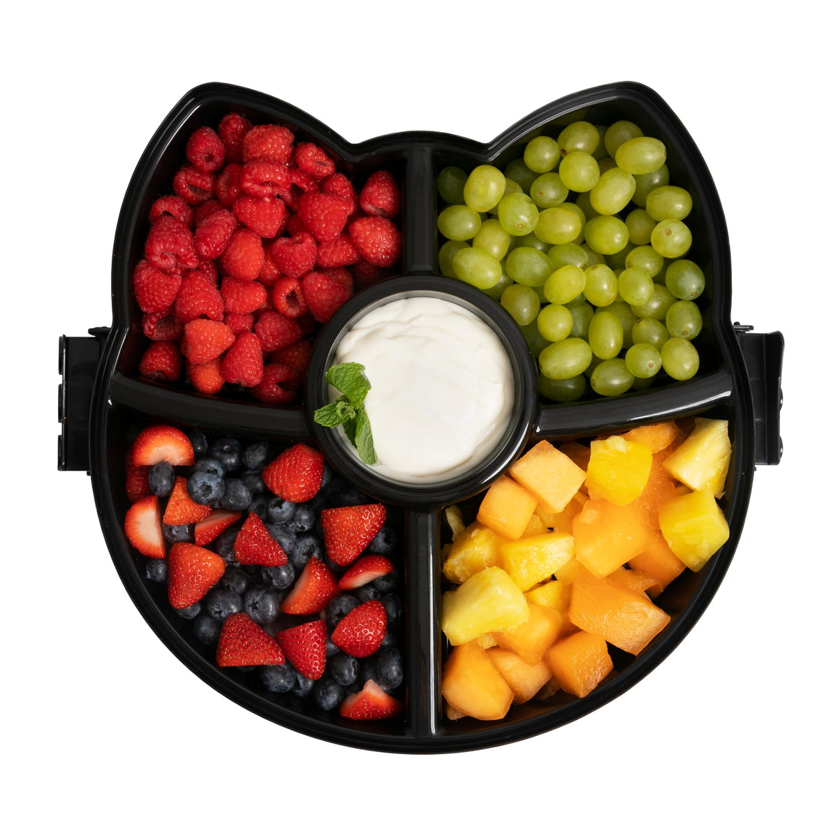 KOLORAE Black Cat Reusable Serving Tray - Unique 5 Compartment Cat Snack Tray - Great for Entertaining Food Storage for Appetizers, Snacks, Chips & Dip, Fruits & Veggies - Fall Halloween Tray