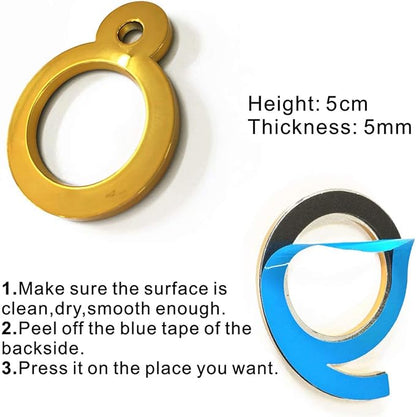 20 Pack Mailbox Numbers 0-9, 2 Inch High, Door Address Numbers Stickers for Apartment, House, Room, Office, Cars, Trucks, Gold Plating Process Number Sign