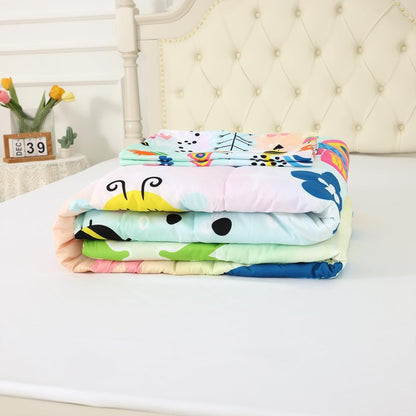 FUYEUN Rainbow Comforter Set Queen Size Cartoon Frogs Bedding Sets for Girls Kids Women Boys Flowers Butterfly Bees Snails Insects Cute Kawaii Quilt 1 Comforter + 2 Pillow Cases