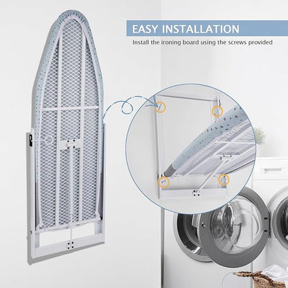 SheeChung Wall Mount Ironing Board 36"X12", Compact Wall Ironing Board