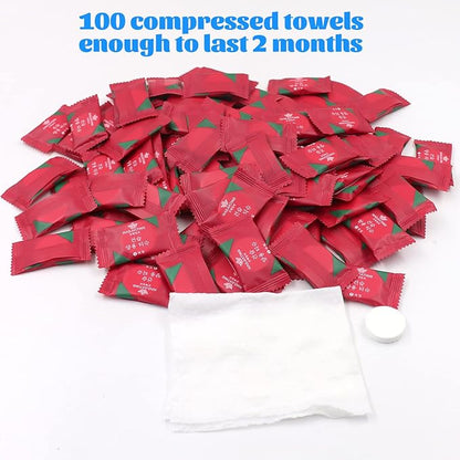 100 Pcs Mini Compressed Towels, Disposable Face Compressed Towel, Compressed