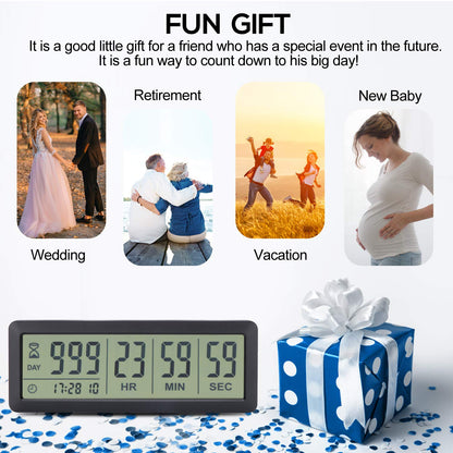A AIMILAR 999 Days Countdown Timer Digital Clock Retirement Vacation Event Day Counter with Count Up Function