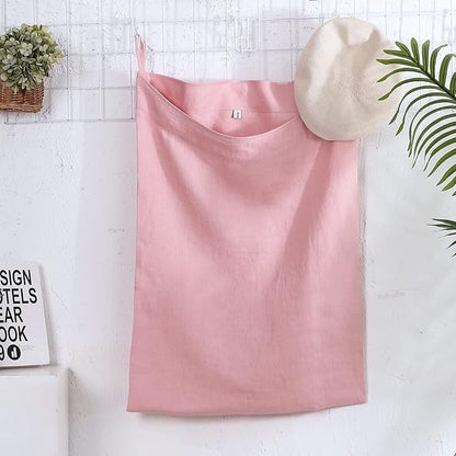 Amazhiyu Pure Linen Over The Door Laundry Hanging Hamper Bag