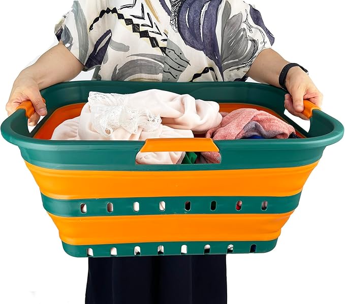 SAMMART 42L Collapsible Plastic Laundry Basket