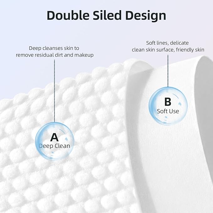 Disposable Face Towels XL, Viscose Biodegradable Large Dry Wipes, Super Soft &