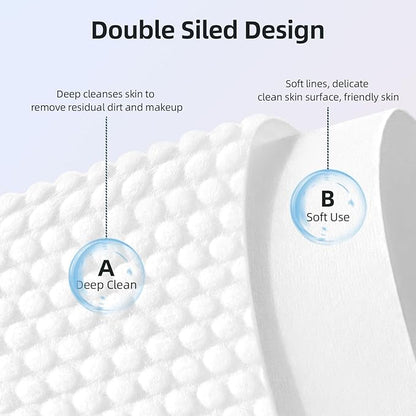 Disposable Face Towels XL, Viscose Biodegradable Large Dry Wipes, Super Soft &