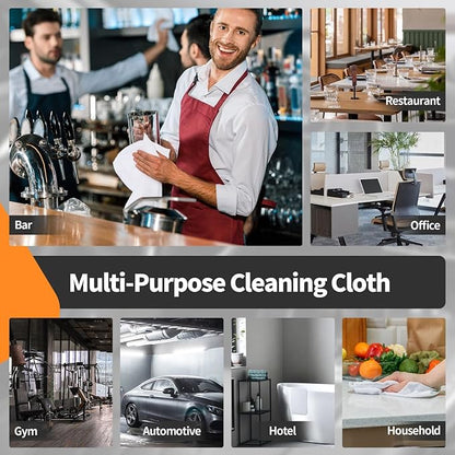 FIXSMITH White Microfiber Cleaning Cloth -Pack of 12, Highly Absorbent Cleaning