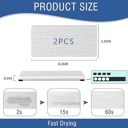 2PCS Water Absorbing Stone Tray, Fast Drying Stone Sink Tray, Water Absorbent
