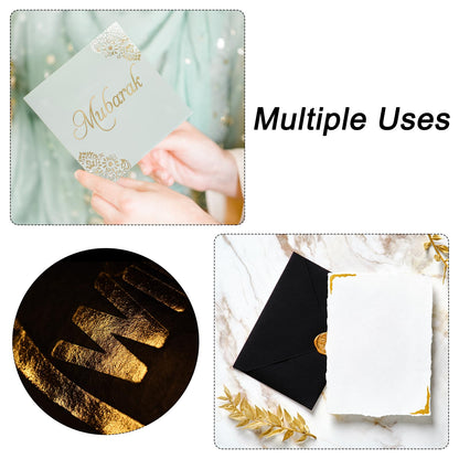 MECCANIXITY 100 Pack Toner Reactive Foil,Deco Foil Transfer Sheets 8.5"x11" A4 Hot Foil Paper for Laser Printer Scrapbooking Heat Transfer DIY Craft,Matte Gold
