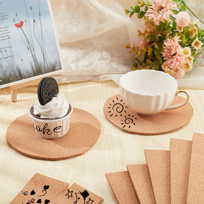 BENECREAT 6 Pack 12x12 Back-Adhesive Cork Sheets 3mm Thick Rectangle Insulation Cork Backing Sheets for Coaster, Wall Decoration, Wedding Party, Festival DIY Crafts Supplies