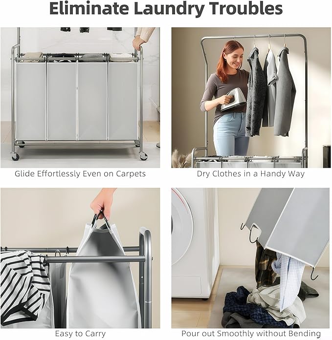 ROMOON Rolling Laundry Basket Organizer