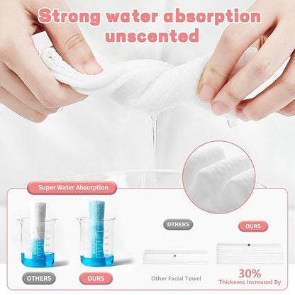 100 Count Disposable Face Towel, Ultra Soft & Thick Washcloths, Biodegradable