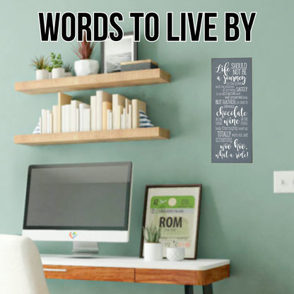 “Life… At the End, Scream Woo-hoo, What a Ride” - Rustic Wooden Sign Made from Solid Knotty Pine & Distressed Wood - Sentimental Wall Decor for Home Office Den Great Graduation Gift 7x18