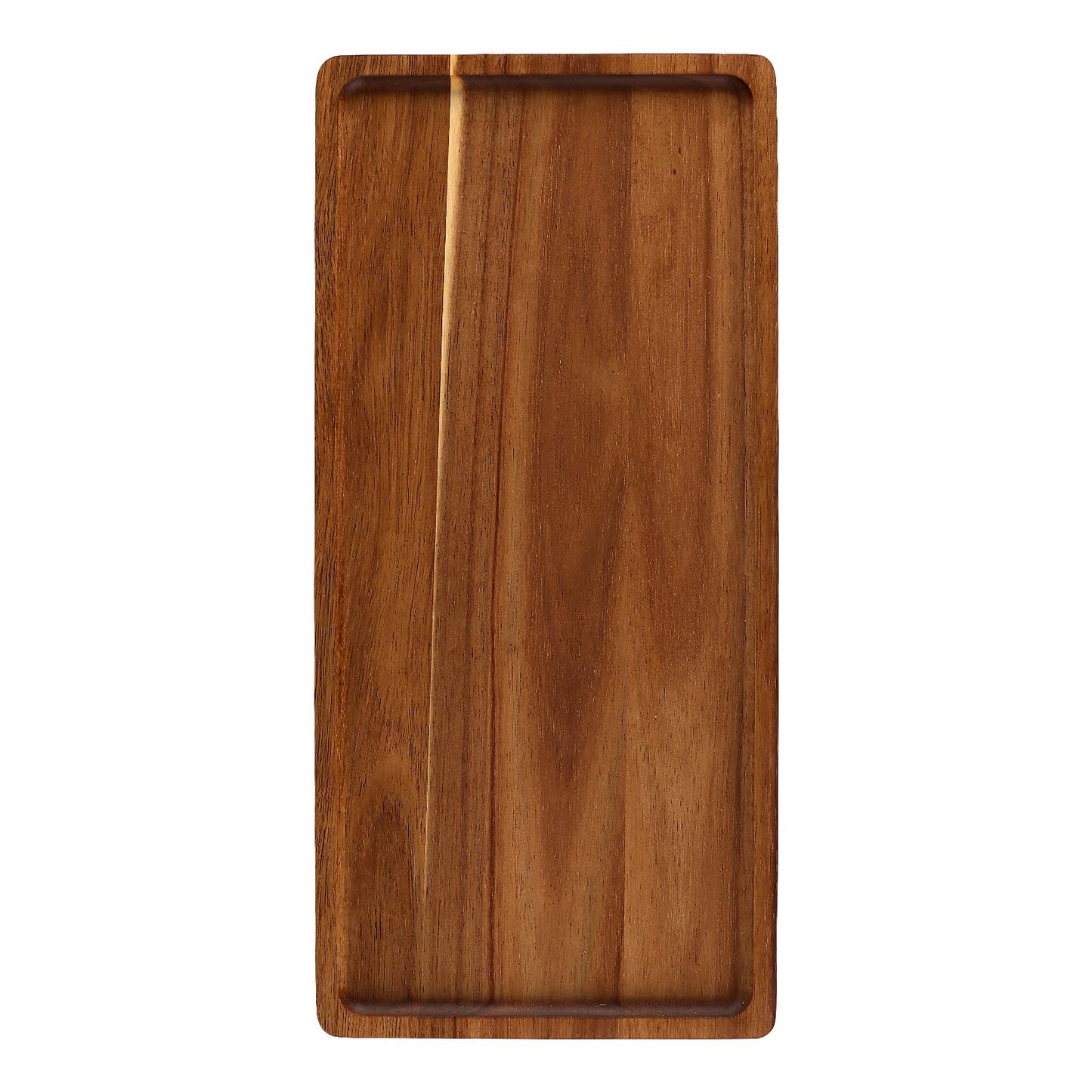 MUKCHAP 4 Pack Wood Serving Platters, 17 x 8 x 0.78 inch Rectangle Large Wooden Serving Tray for Fruit, Dessert, Food, Snack