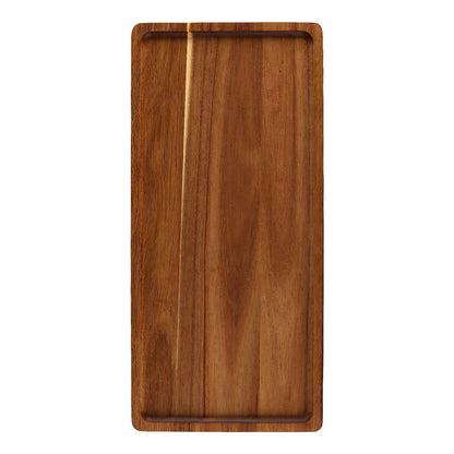 MUKCHAP 4 Pack Wood Serving Platters, 17 x 8 x 0.78 inch Rectangle Large Wooden Serving Tray for Fruit, Dessert, Food, Snack
