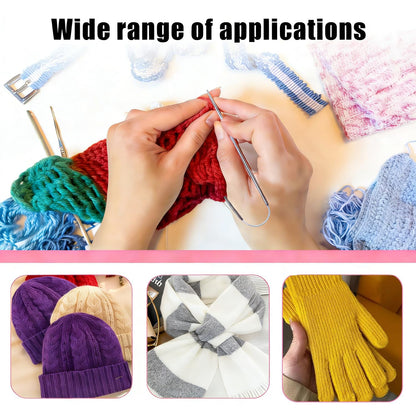 18 Pcs Stainless Steel Circular Knitting Needles Set, Crazy Trio Sock Knitting Needles for Hats & Gloves, Sizes 2–4.5 mm, Complete Crochet & Knitting Set for Beginners