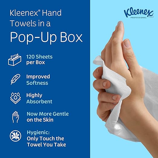 Kleenex Professional Paper Hand Towels, Premium Absorbency Pockets, Pop-Up Box
