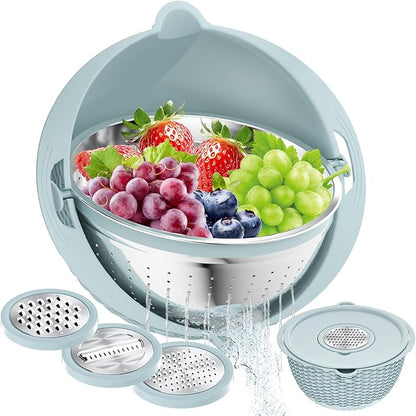 4 in 1 Colander with Mixing Bowl Set, Colander