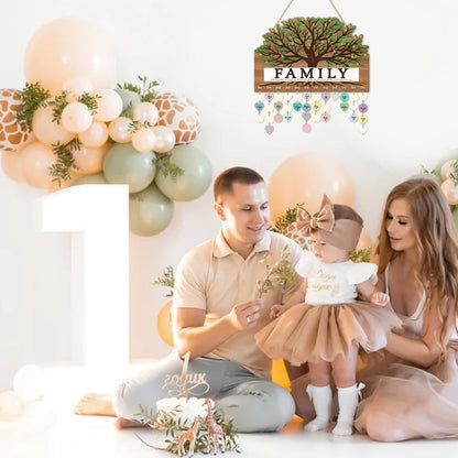 KAlRNE Family Birthday Board,Vintage Wooden Reminder Calendar,Rustic Farmhouse Family Tree Wood Wall Art,DIY Birthday Tracker Wall Hanging Plaque,Mother's Day Gift for Mom Grandma