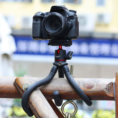 ULANZI Camera Tripod, Mini Flexible Stand w Hidden Phone Holder w Cold Shoe Mount, 1/4'' Screw f Magic Arm, Universal f iPhone 17 16 15 14 Pro Max XS Max Canon Nikon Sony DJ Pocket 4/3 Cameras