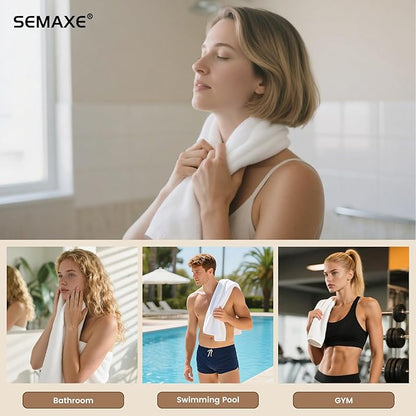 SEMAXE 6-Pack White Hand Towels