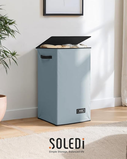 SOLEDI Laundry Hamper with Lid 90L Large & Tall Collapsible Laundry Basket