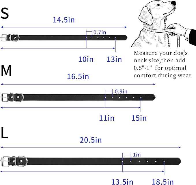 Purple Soft Leather Dog Collar for Small,Medium, Large Dog, Comfortable and Adjustable (Wide: 0.75'' for Dog's Neck: 10''~14'', Purple, M)
