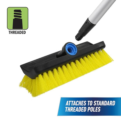 Unger Professional HydroPower Lock-On 10” Bi-Level Scrub Brush, Cleaning