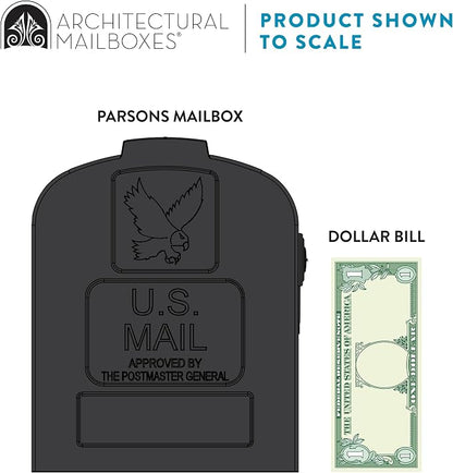 Architectural Mailboxes Parsons Post Mount Mailbox, Black, Medium | Durable plastic build with weather-resistant outdoor construction. USPS approved.