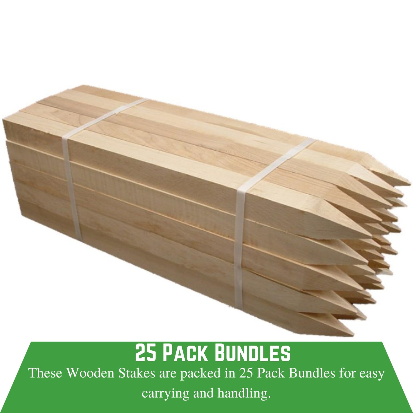 Farm Plastic Supply - 2 Foot Wooden Stakes - Wooden Garden and Sign Posts, Silt Fence, Wood Sticks, Tomato Stakes, Bundle, Construction, Fence (5 Pack)