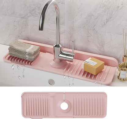 WAFT YEARN 17X5 Inch Silicone Durable Faucet Mat Kitchen Sink Splash Guard