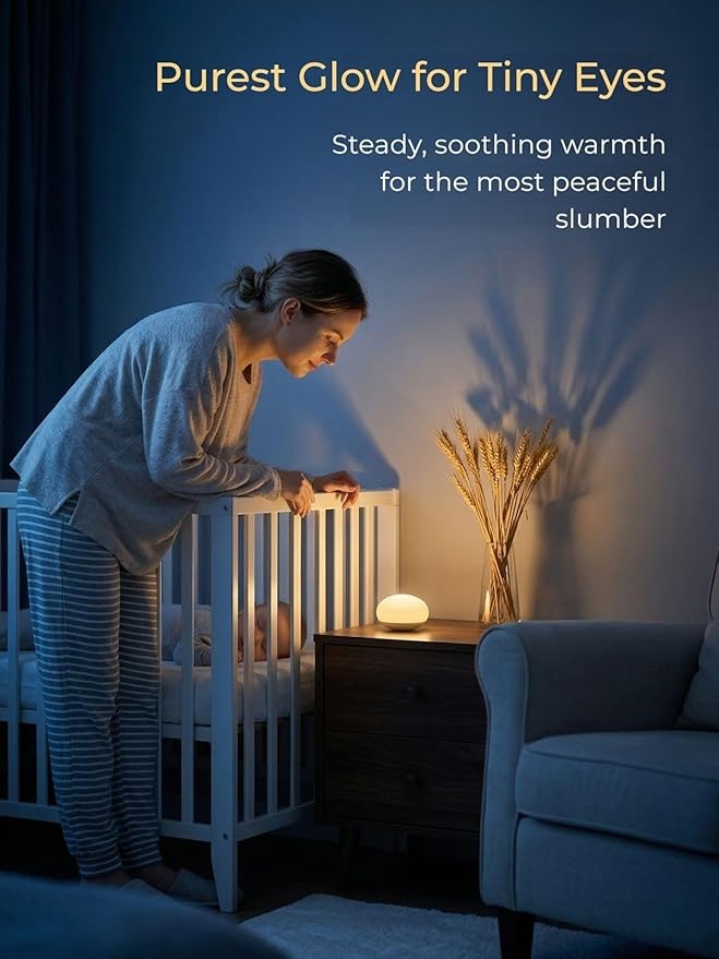 EASZZZ Flip Baby Night Light, Nursery Egg Light | Portable | Newborn Safe, Soft Glow, Dimmable Silicone Touch Lamp for Diaper Changing/Feeding/Travel | Baby Shower Registry Gift