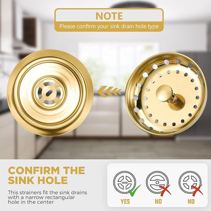 Mudder 3 Pcs Kitchen Sink Drain Strainer and Stopper Stainless Steel Garbage