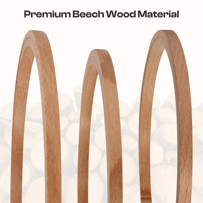 Caydo 3 Pieces Beech Wood Embroidery Hoops Set, 7 Inch to 9 Inch Round Embroidery Hoop Cross Stitch Hoop Rings for Embroidery, Sewing and Home Ornaments