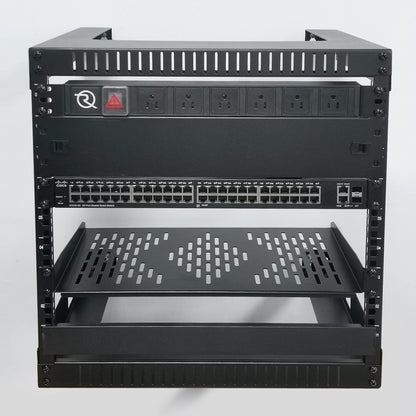 RIVECO 6U 19" Wall Mount Network Rack – 17.7" Deep 2 Post Shelf Open Frame Cabinet Easy Assembly Firm Constructed for Internet/Server/AV/Home Equipment/Patch Panel Heavy Duty Light Weight, Black