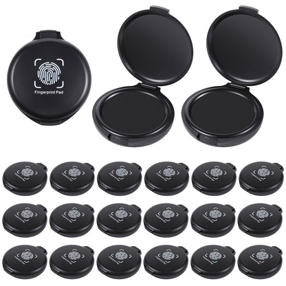 SHENLIU 20Pack Fingerprint Ink Pads, Portable Quick Dry Thumbprint Ink Pad Mini Black Stamp Ink Pads for Notary Supplies Identification Security ID Fingerprint Cards Home Office Law Enforcement, Black